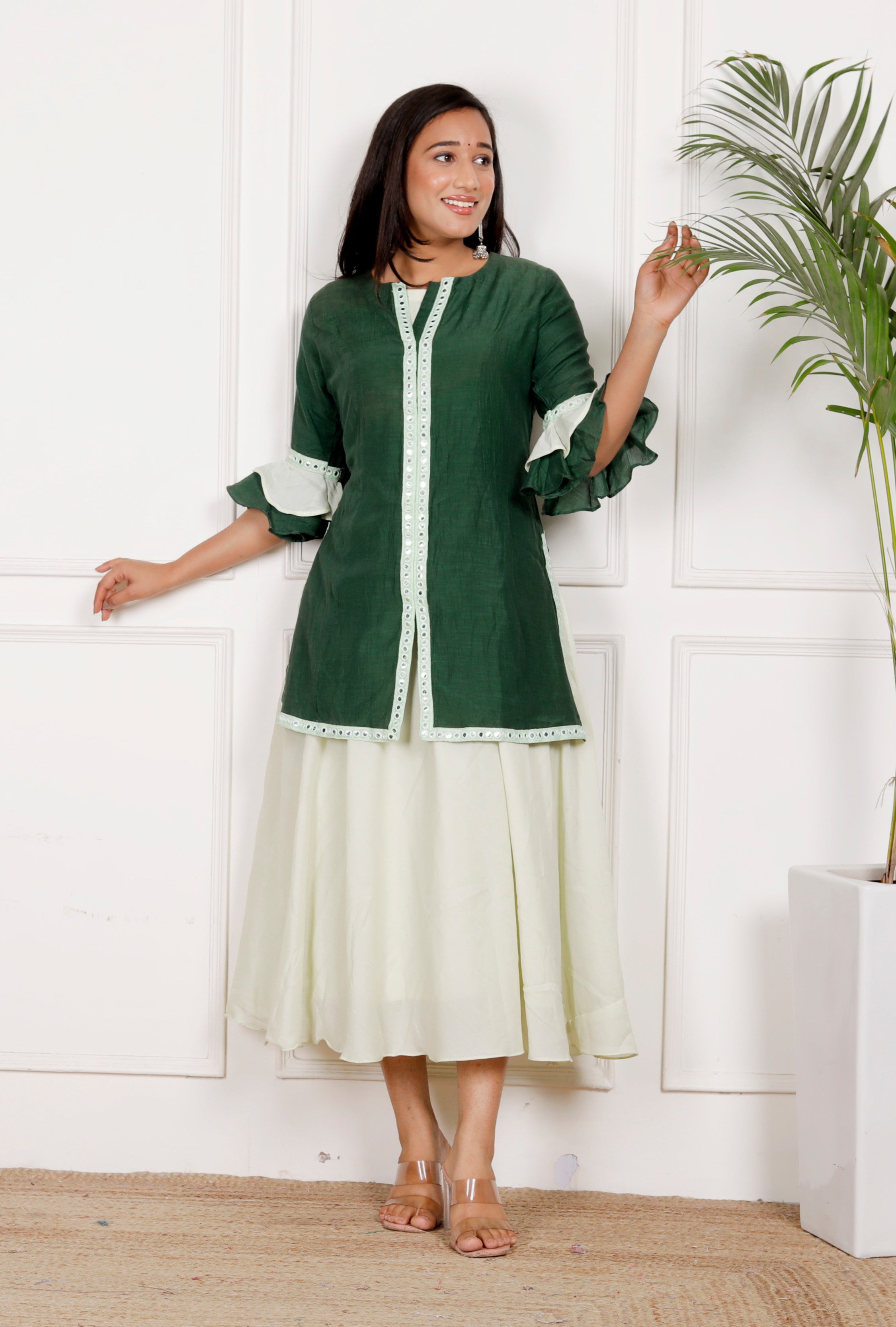 Green 2Pc Frock Jacket
