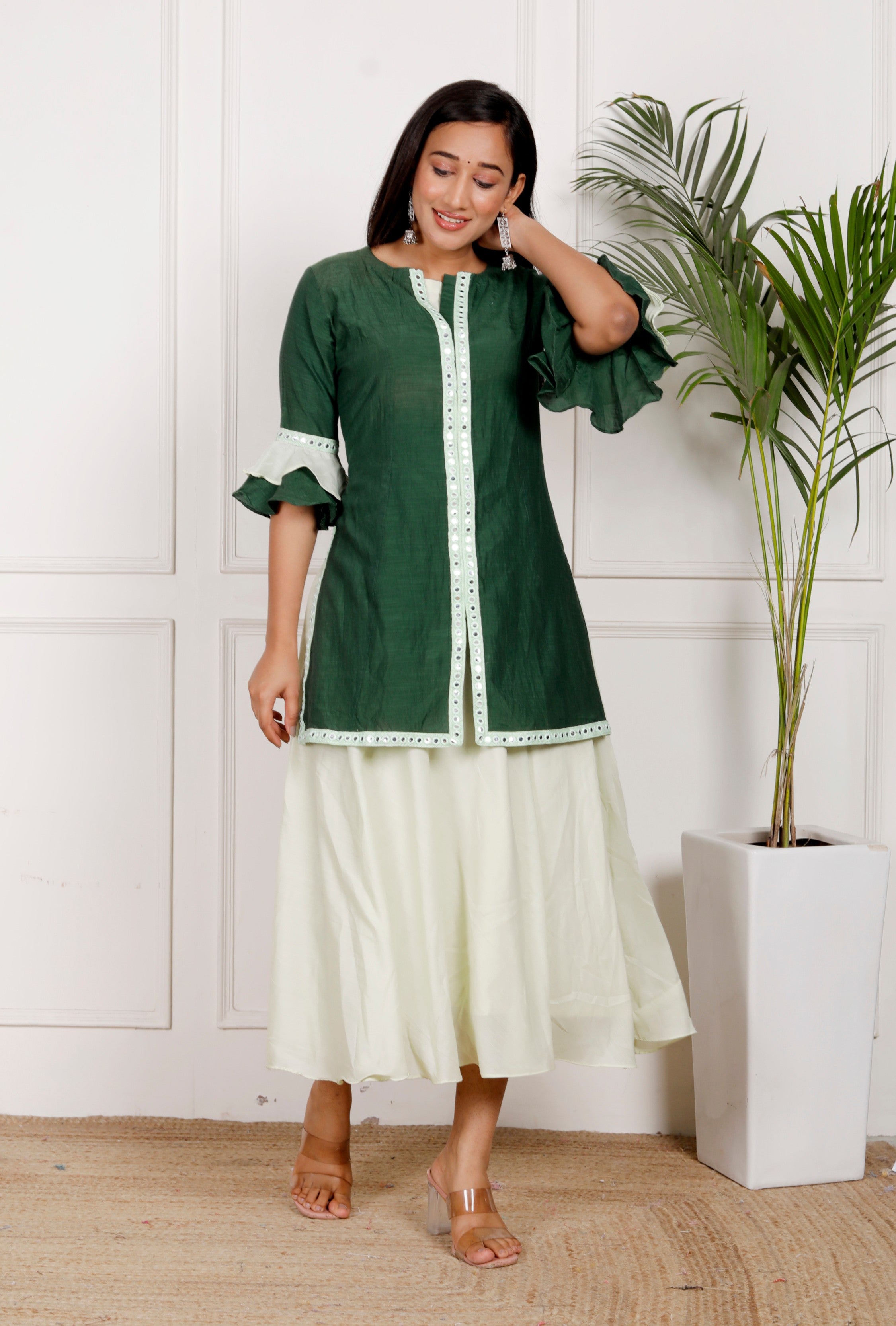 Green 2Pc Frock Jacket
