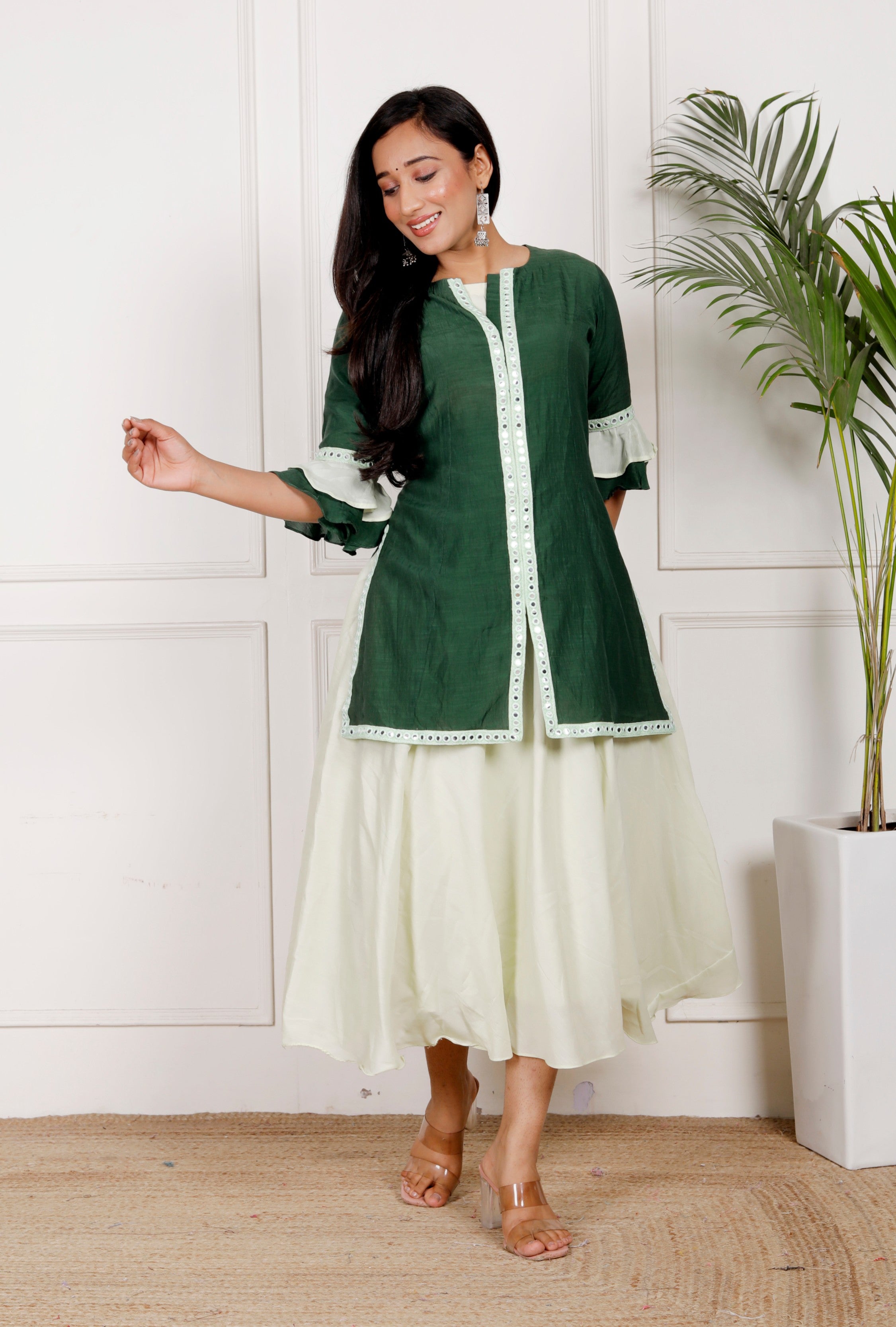 Green 2Pc Frock Jacket