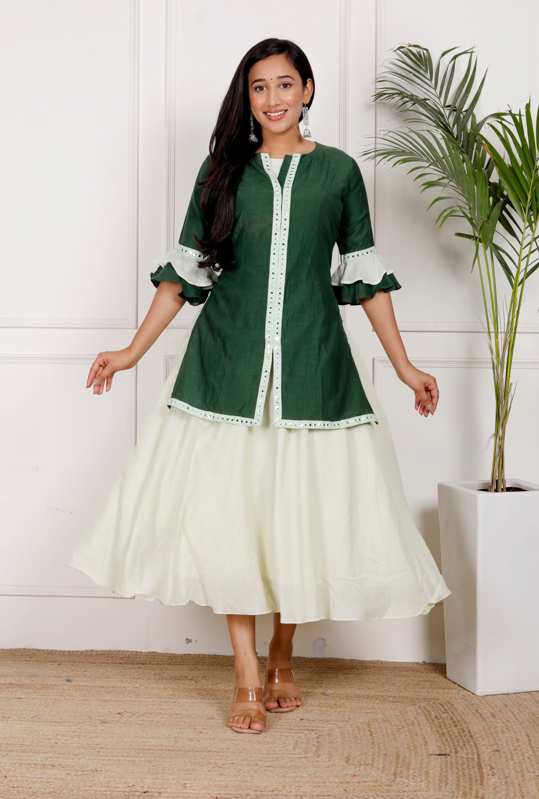 Green 2Pc Frock Jacket