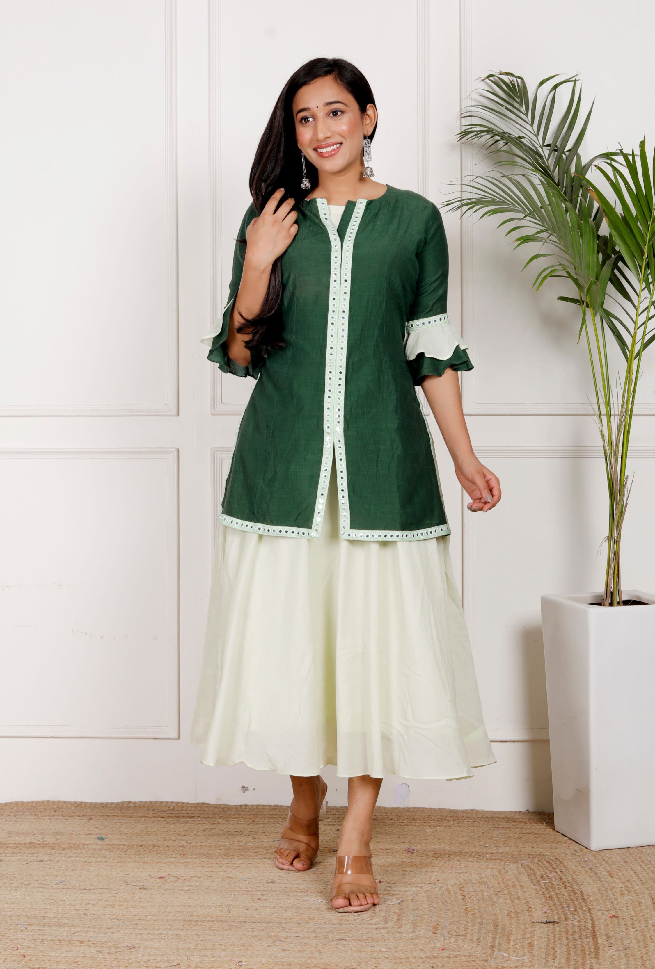 Green 2Pc Frock Jacket