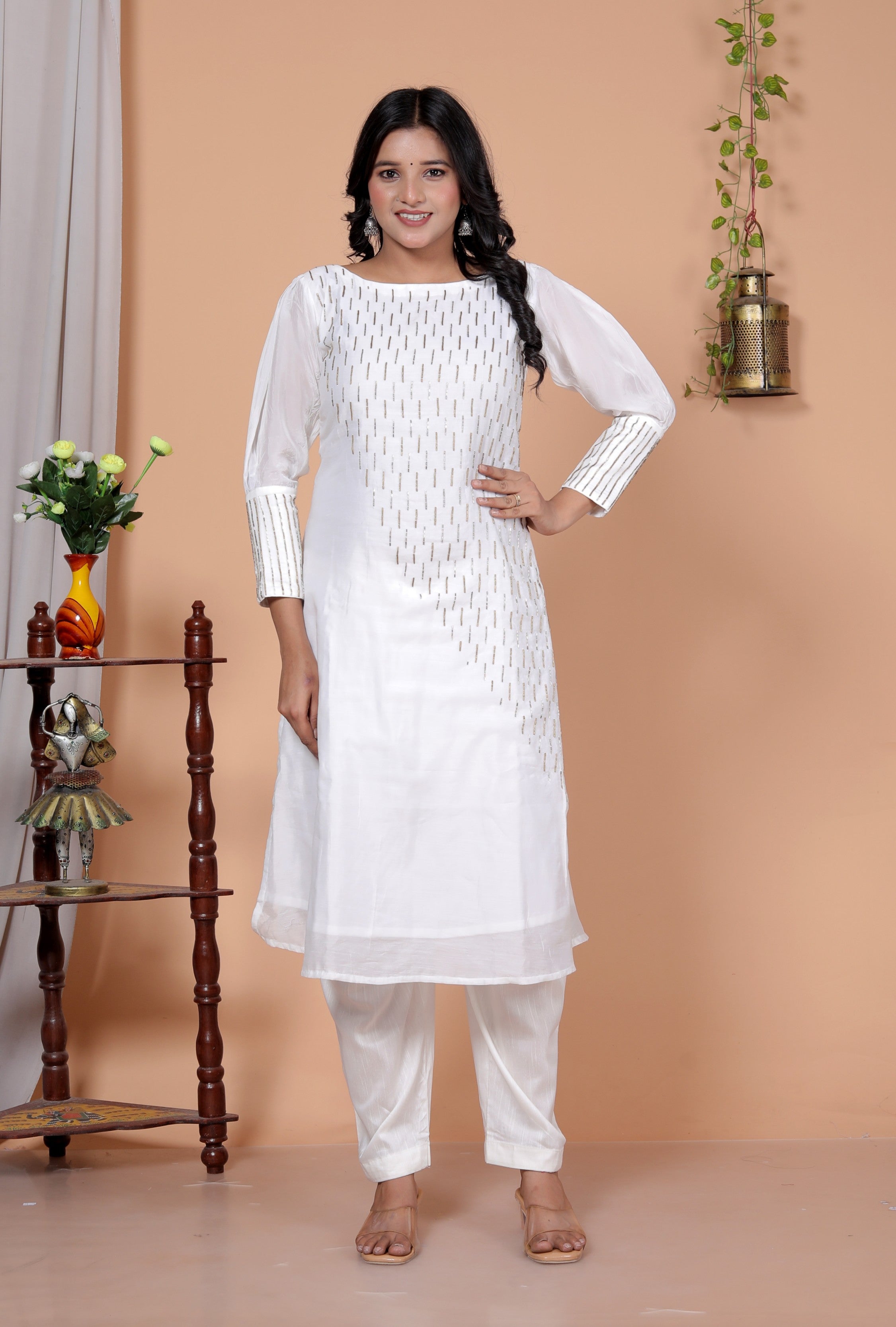 White Cutdana Set