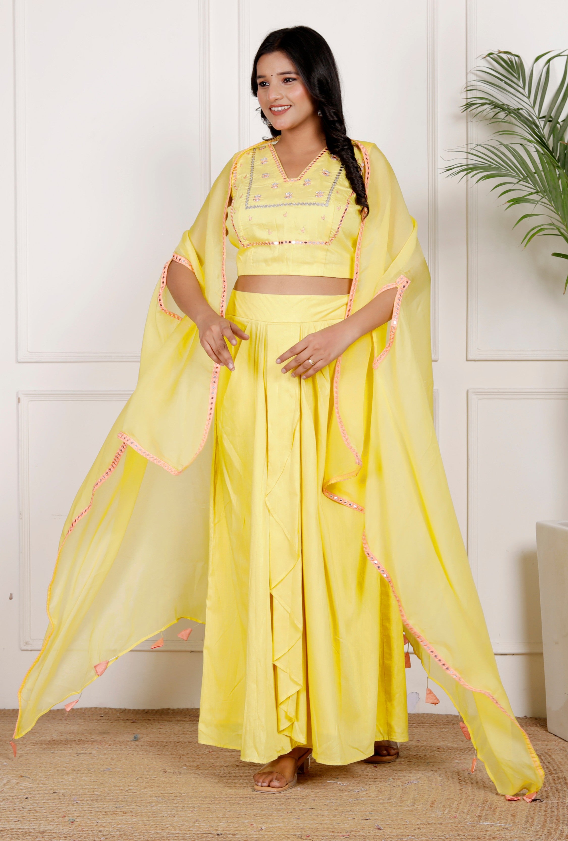 Yellow Dhoti Skirt