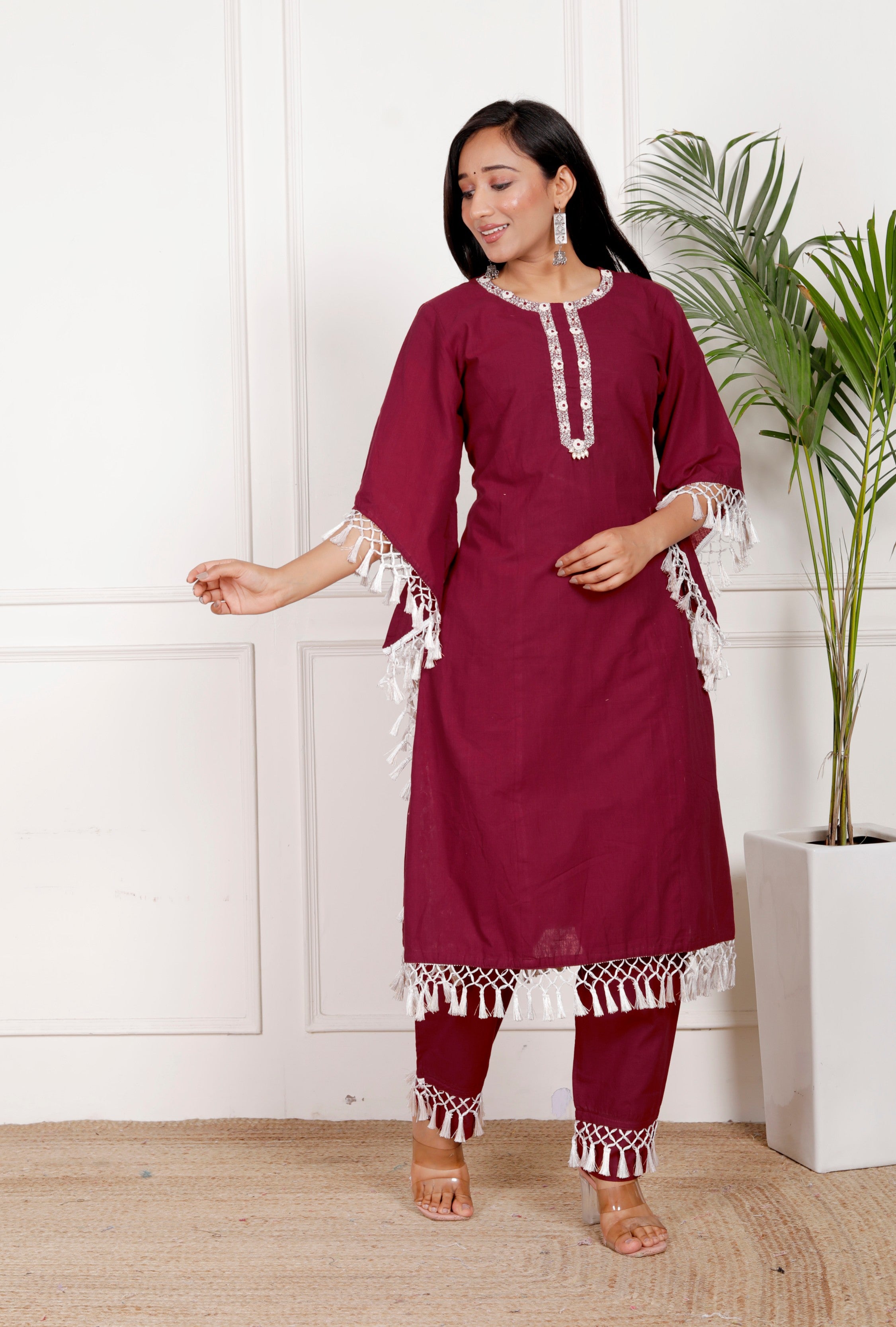 Maroon South Cotton Tassels
