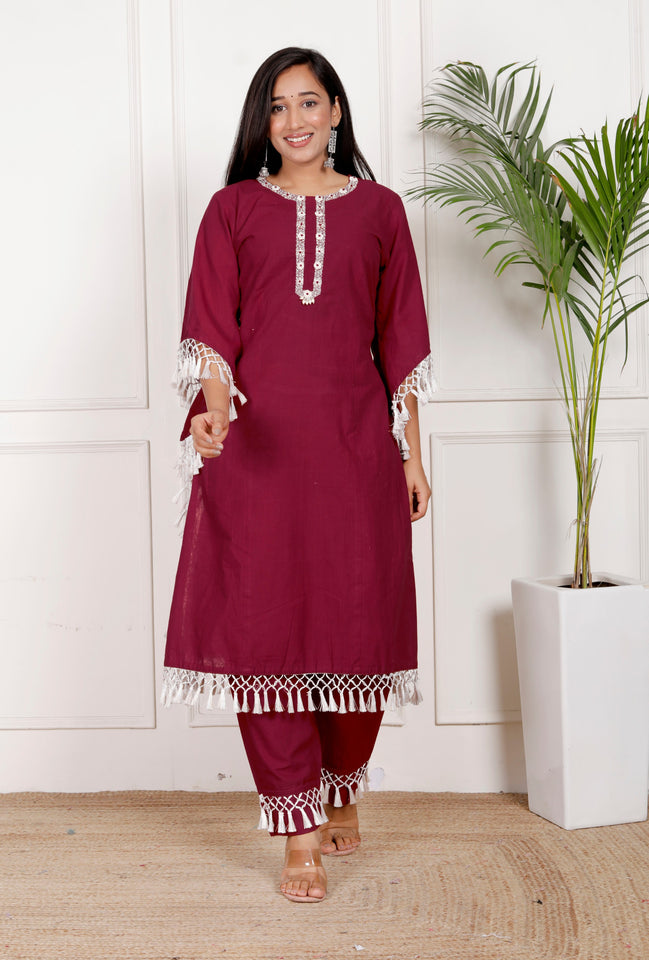 Maroon South Cotton Tassels