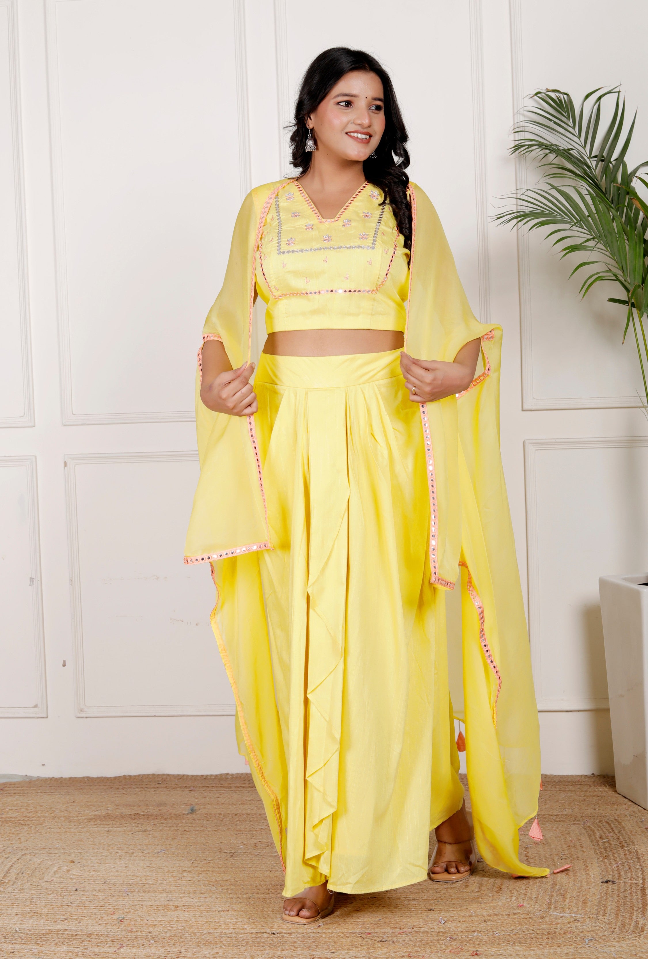 Yellow Dhoti Skirt
