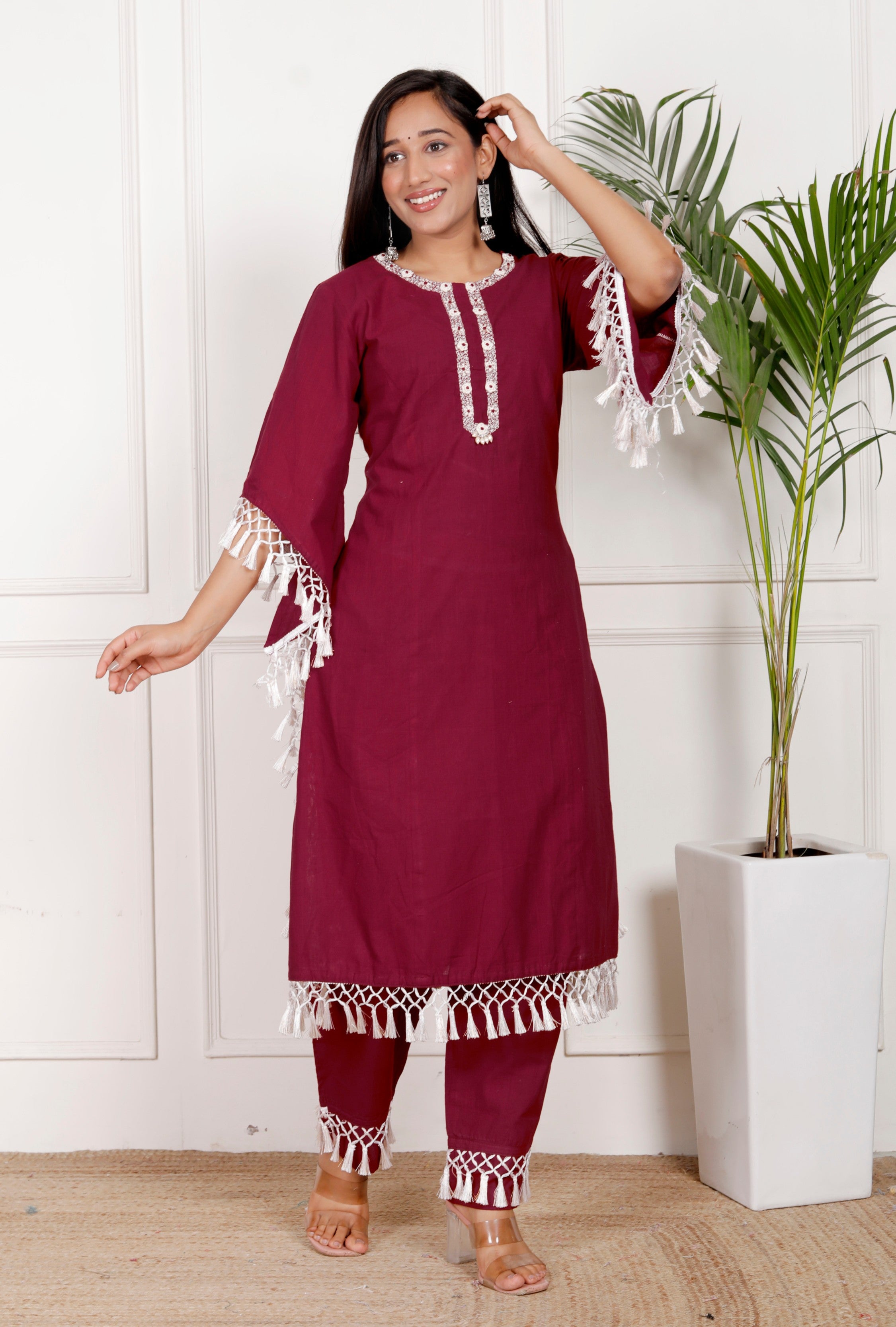 Maroon South Cotton Tassels