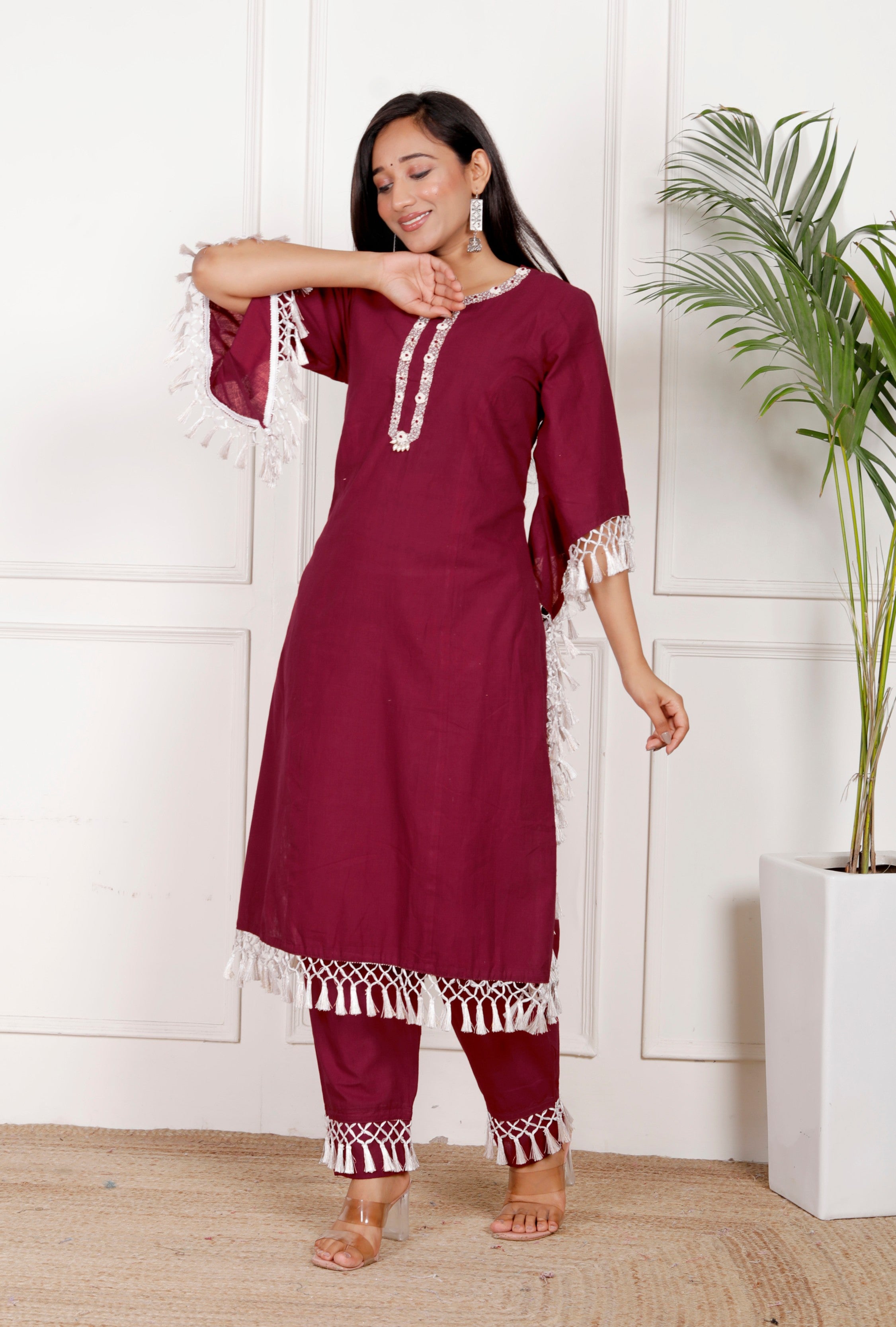 Maroon South Cotton Tassels