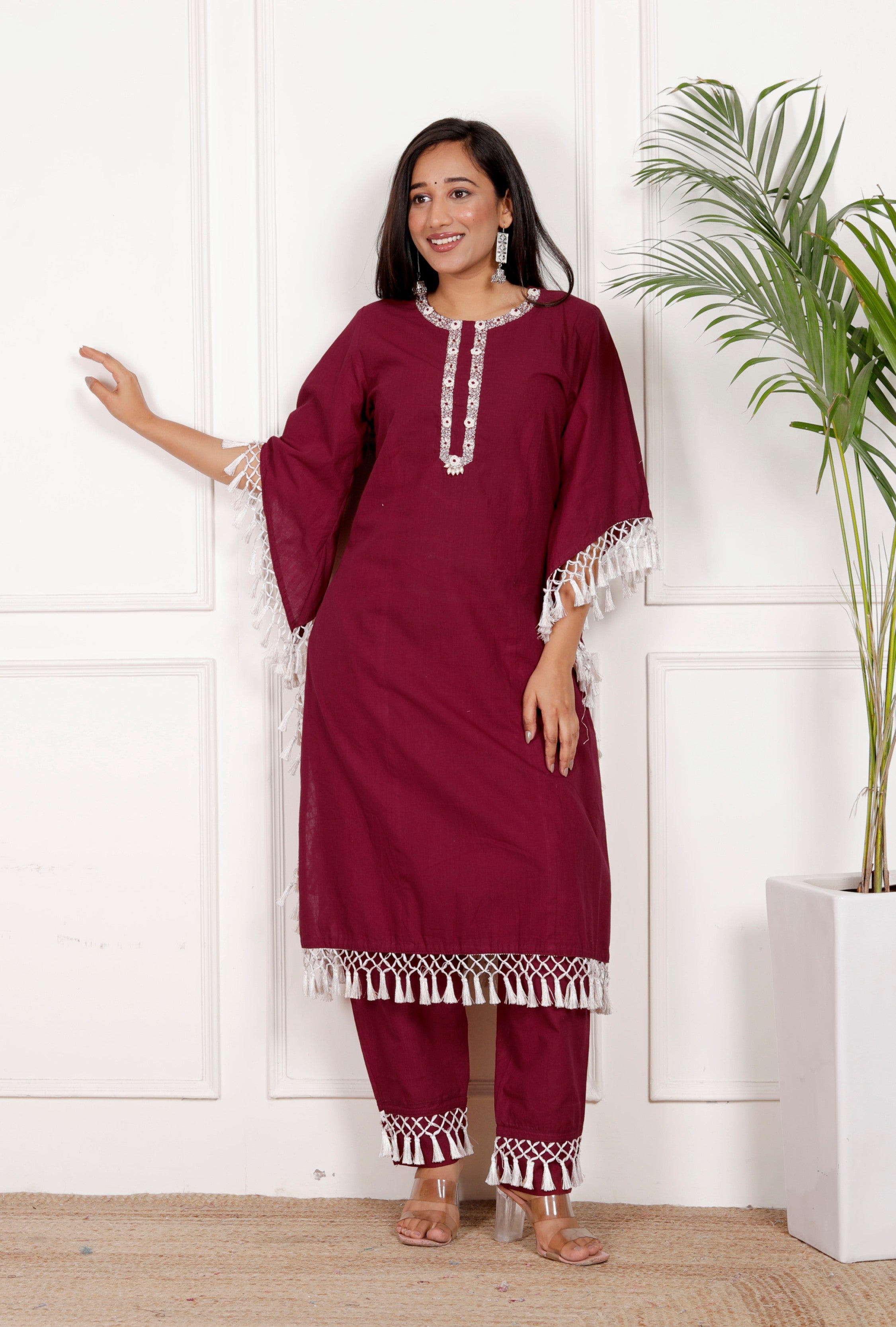 Maroon South Cotton Tassels