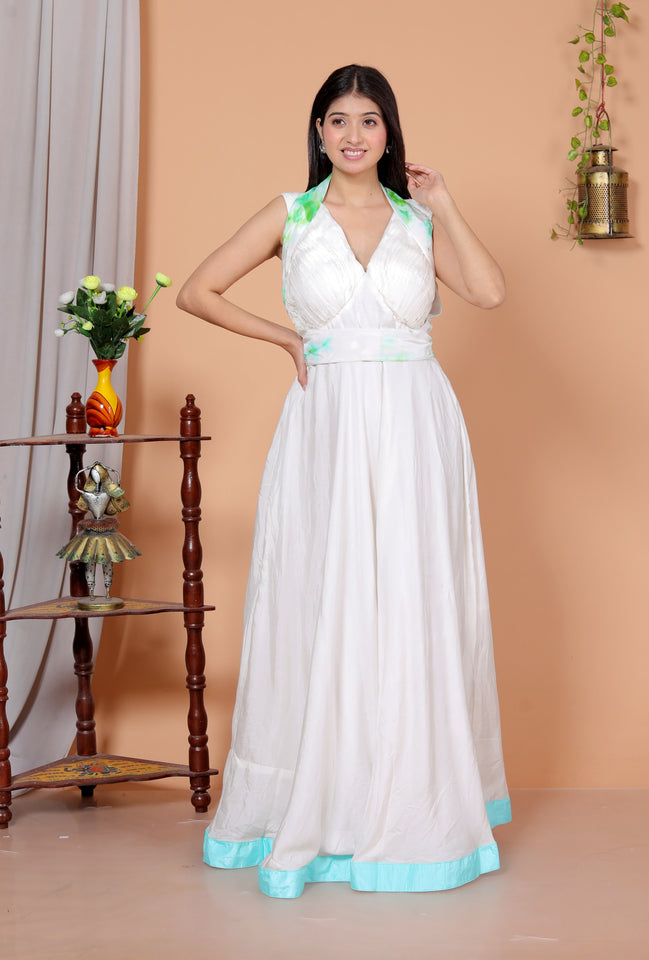 Light white Banarsi Black Work