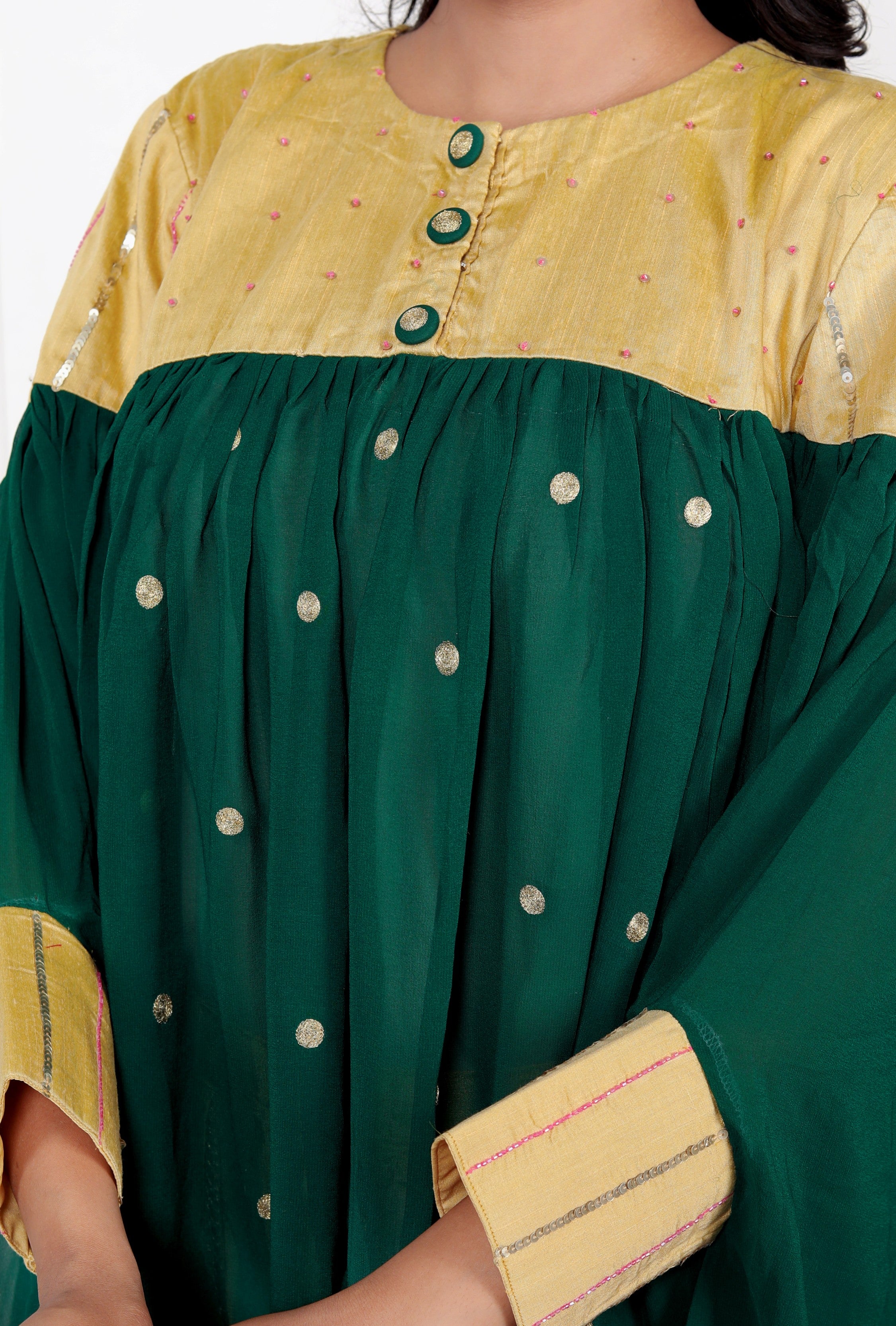 Green Gold Kaftaan Dhoti
