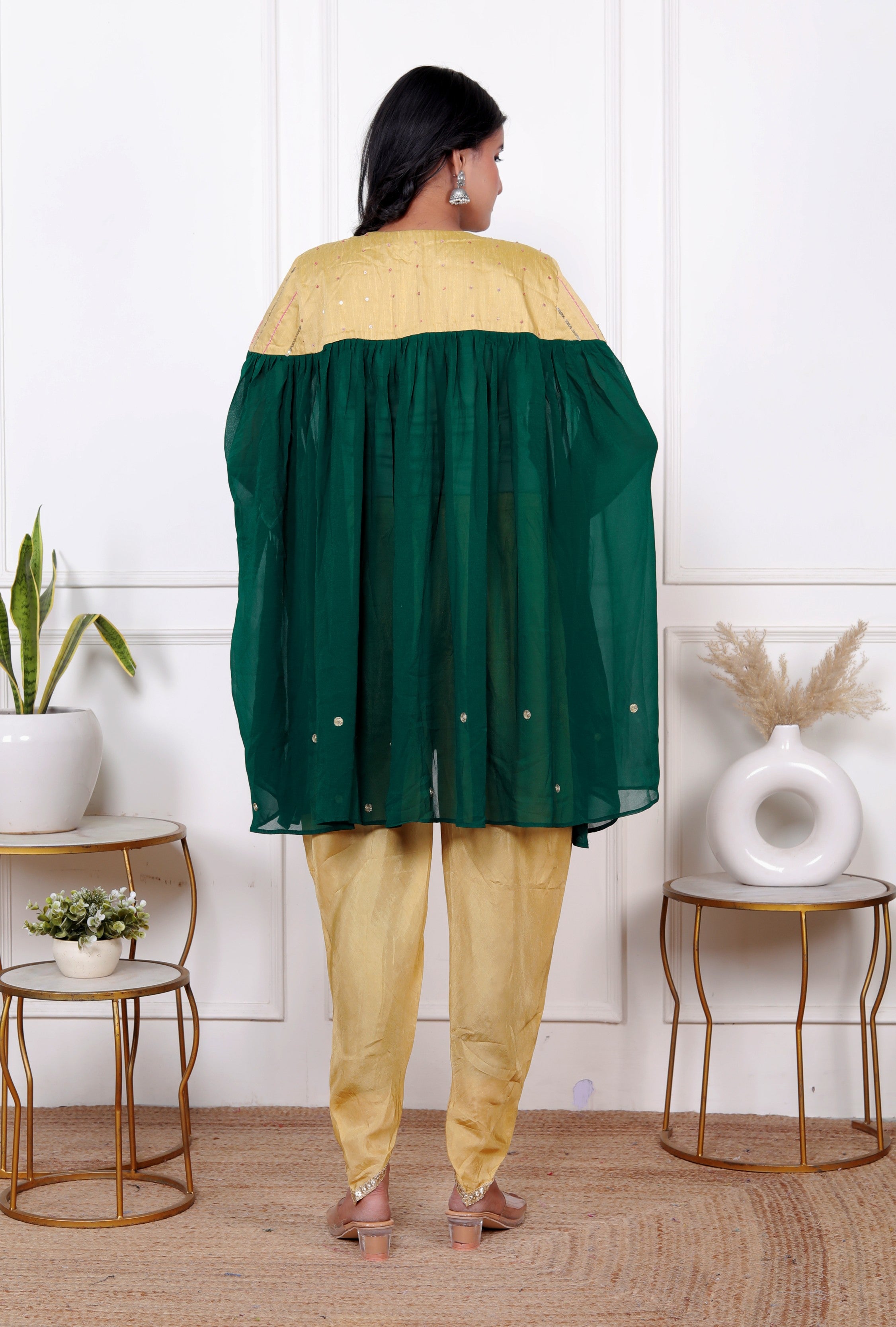 Green Gold Kaftaan Dhoti